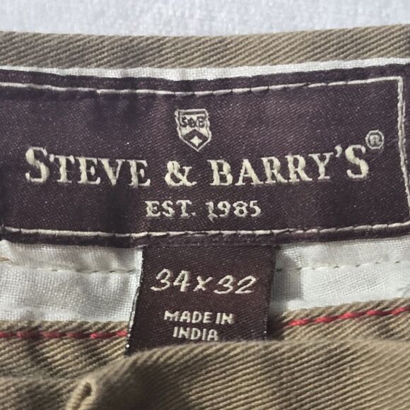 Steve and Barrys Khaki Pants Mens 34x32 Beige Brown Straight Cotton - Picture 6 of 6